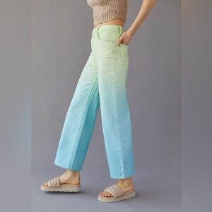 BDG by Urban Outfitters Blue/Green Ombré Wide Leg Jeans